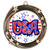Patriotic Medal with choice of artwork. Antique Gold  2 3/4" medal includes free neck ribbon