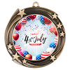 Patriotic Medal with choice of artwork. Antique Gold  2 3/4" medal includes free neck ribbon
