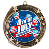 Patriotic Medal with choice of artwork. Antique Gold  2 3/4" medal includes free neck ribbon