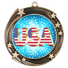 Patriotic Medal with choice of artwork. Antique Gold  2 3/4" medal includes free neck ribbon