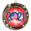 Patriotic Medal with choice of artwork. Antique Gold  2 3/4" medal includes free neck ribbon