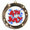 Patriotic Medal with choice of artwork. Antique Gold  2 3/4" medal includes free neck ribbon