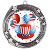 Patriotic Medal with choice of artwork. Antique Silver  2 3/4" medal includes free neck ribbon