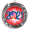 Patriotic Medal with choice of artwork. Antique Silver  2 3/4" medal includes free neck ribbon