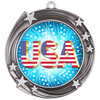 Patriotic Medal with choice of artwork. Antique Silver  2 3/4" medal includes free neck ribbon