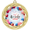 Patriotic Medal with choice of artwork. Gold  2 3/4" medal includes free neck ribbon - 938G
