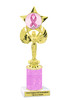 Awareness theme trophy.  Pink Glitter column with choice of art work.  Numerous heights available. 7517