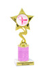 Awareness theme trophy.  Pink Glitter column with choice of art work.  Numerous heights available. 80106