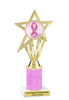 Awareness theme trophy.  Pink Glitter column with choice of art work.  Numerous heights available.  ph30