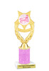 Awareness theme trophy.  Pink Glitter column with choice of art work.  Numerous heights available.  ph97