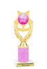 Awareness theme trophy.  Pink Glitter column with choice of art work.  Numerous heights available.  ph97