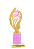 Awareness theme trophy.  Pink Glitter column with choice of art work.  Numerous heights available.  ph102