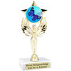 Butterfly theme trophy with choice of 8 artwork designs.  6" tall.   (7517