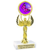 Butterfly theme trophy with choice of 8 artwork designs.  6" tall.   (80087