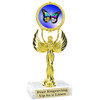 Butterfly theme trophy with choice of 8 artwork designs.  6" tall.   (80087