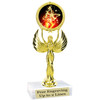 Butterfly theme trophy with choice of 8 artwork designs.  6" tall.   (80087