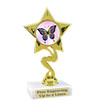 Butterfly theme trophy with choice of 8 artwork designs.  6" tall.   (80106