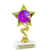 Butterfly theme trophy with choice of 8 artwork designs.  6" tall.   (80106