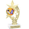 Butterfly theme trophy with choice of 8 artwork designs.  6" tall.   (h208