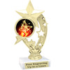 Butterfly theme trophy with choice of 8 artwork designs.  6" tall.   (h208