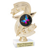 Butterfly theme trophy with choice of 8 artwork designs.  6" tall.   (h300