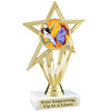 Butterfly theme trophy with choice of 8 artwork designs.  6" tall.   (ph30