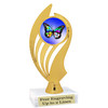 Butterfly theme trophy with choice of 8 artwork designs.  6" tall.   (ph102