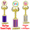 Flip Flop  theme trophy.  Choice of trophy height, column color and base. (80087