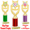 Flip Flop  theme trophy.  Choice of trophy height, column color and base. (ph97