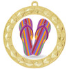 Flip Flop theme medal.  Gold medal finish.  Choice of 6 designs. Includes free engraving and neck ribbon  (935g