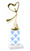 Diamond  pattern  trophy with choice of trophy height and figure - diamond 001