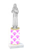 Diamond  pattern  trophy with choice of trophy height and figure - diamond 002