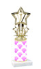 Diamond  pattern  trophy with choice of trophy height and figure - diamond 002