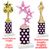 Jewel  pattern  trophy with choice of trophy height and figure - jewel 001