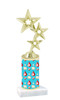 Jewel  pattern  trophy with choice of trophy height and figure - jewel 002