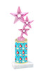 Jewel  pattern  trophy with choice of trophy height and figure - jewel 002