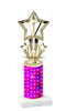 Sequin  pattern  trophy with choice of trophy height and figure - sequin 001