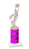 Sequin  pattern  trophy with choice of trophy height and figure - sequin 001