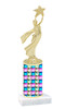 Sequin  pattern  trophy with choice of trophy height and figure - sequin 002