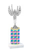 Sequin  pattern  trophy with choice of trophy height and figure - sequin 002