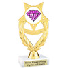 Diamond  theme trophy.    6" tall. Choice of art work and base.  (ph97