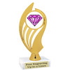 Diamond  theme trophy.    6" tall. Choice of art work and base.  (ph102