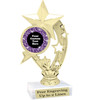 Custom trophy with sequin design artwork.  Choice of 6 colors.  6" tall.  (H208