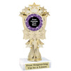 Custom trophy with sequin design artwork.  Choice of 6 colors.  6" tall.  mf3260