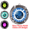 Disco theme medal.  Choice of 6 designs.  Includes free engraving and neck ribbon.  (disco - 930s