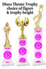 Disco theme  trophy with choice of trophy height and figure (001