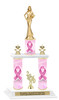 Pink Ribbon- awareness  theme 2-Column trophy.  Numerous trophy heights and figures available  (001