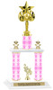 Pink Ribbon- awareness  theme 2-Column trophy.  Numerous trophy heights and figures available  (002