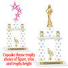 Cupcake  theme 2-Column trophy.  Numerous trophy heights and figures available  (003