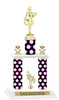 Jewel theme 2-Column trophy.  Numerous trophy heights and figures available  (001